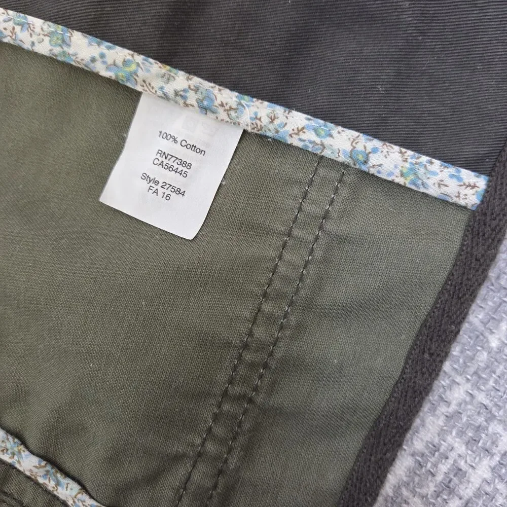J. Crew Relaxed Boyfriend Field Jacket Lt Resin Coated Womens S Moss 27584